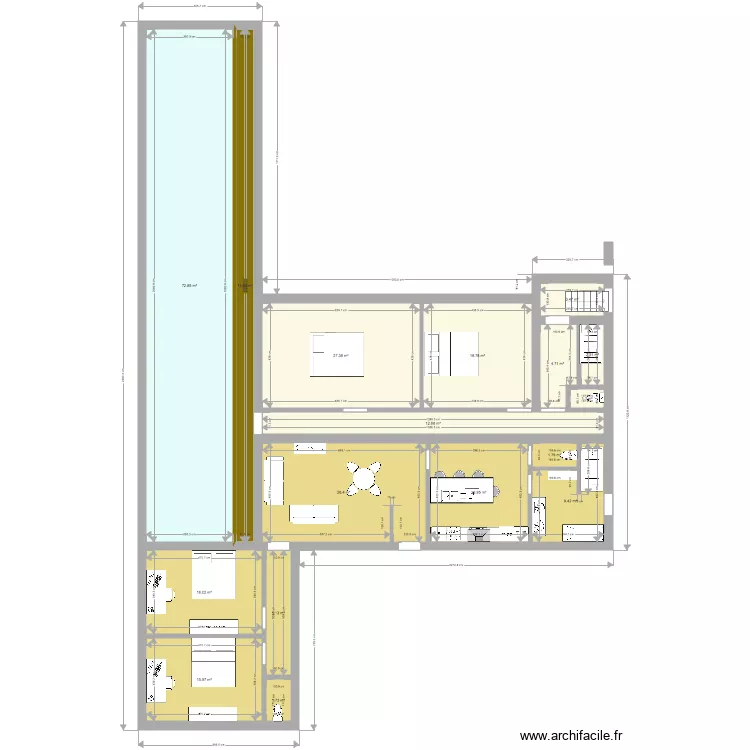 piscine annexe modulable seule. Plan de 