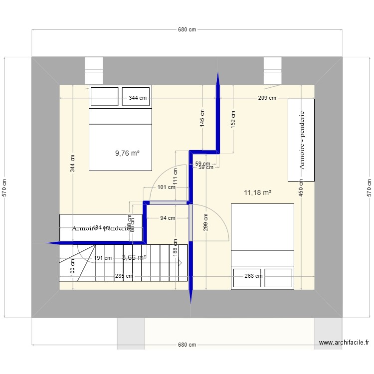 10 FAUBOURG . Plan de 26 pièces et 184 m2