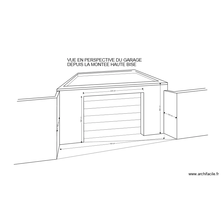 vue garage 3D. Plan de 