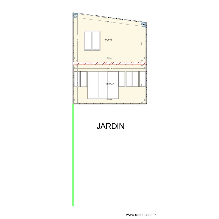 PLAN DE FACE JARDIN. Plan de 0 pièce et 0 m2 PLAN DE FACE JARDIN. Plan de 0 pièce et 0 m2