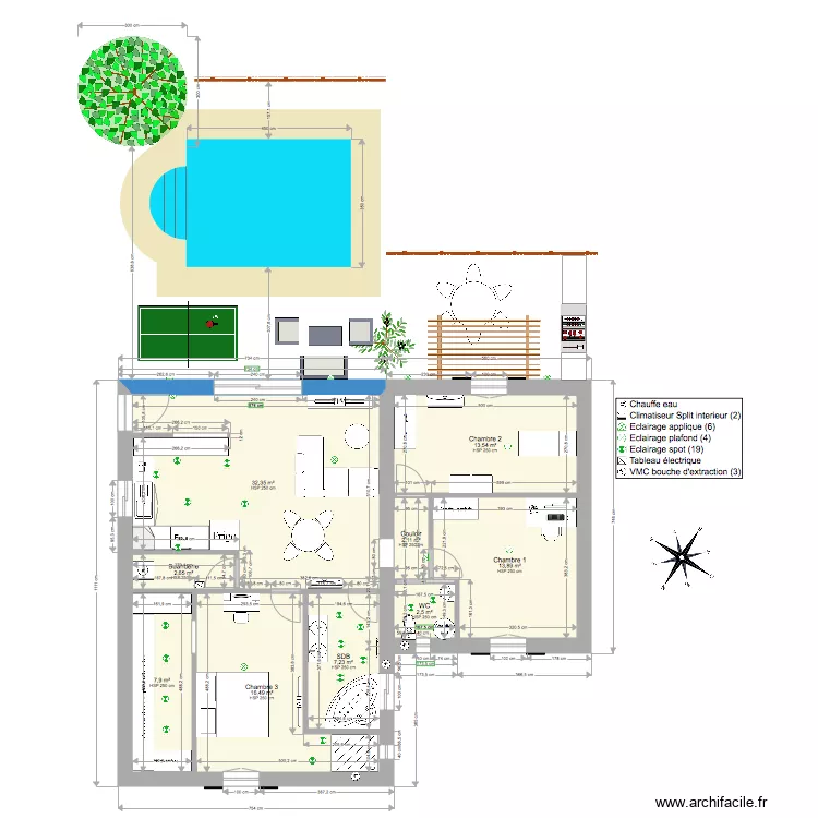 plan maison plein pied. Plan de 