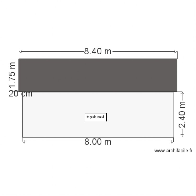 facade nord . Plan de 0 pièce et 0 m2