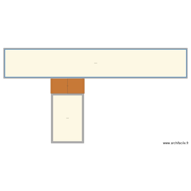 plan 1 etage. Plan de 2 pièces et 355 m2