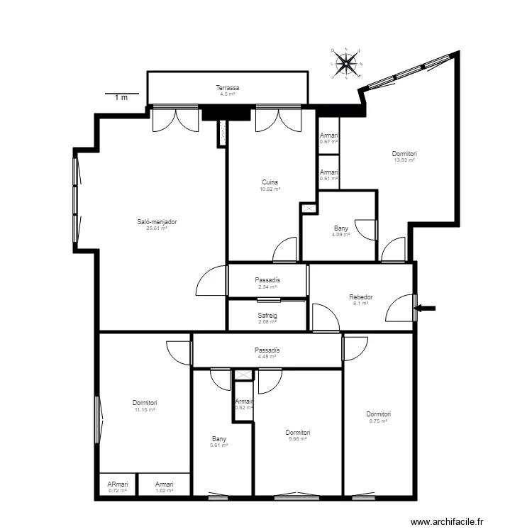 CR ELS BESSETS BLOC B 1 2 AIXIRIVALL. Plan de 