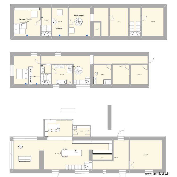 bomal. Plan de 21 pièces et 379 m2