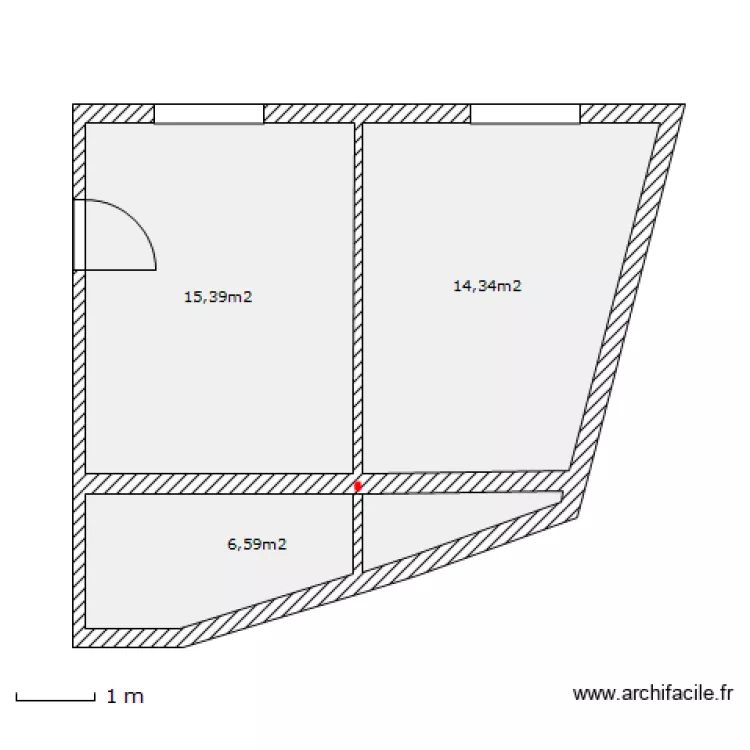 Appartement 1 (avant travaux). Plan de Appartement 1 (avant travaux). Plan de