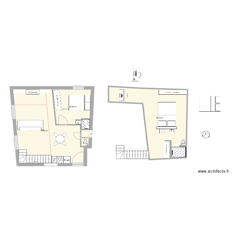 tourraque pecheur v2. Plan de 4 pièces et 66 m2