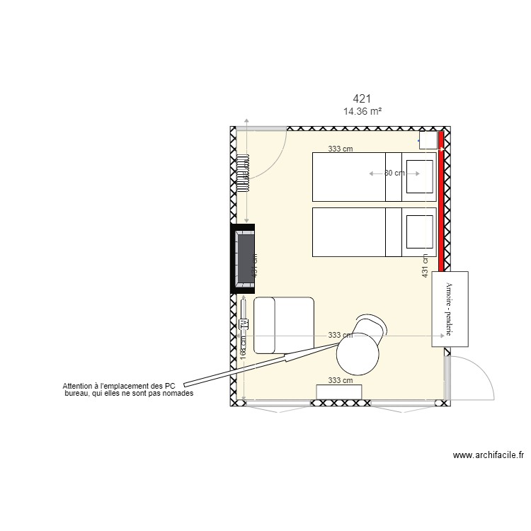 chambre 421v3. Plan de 0 pièce et 0 m2