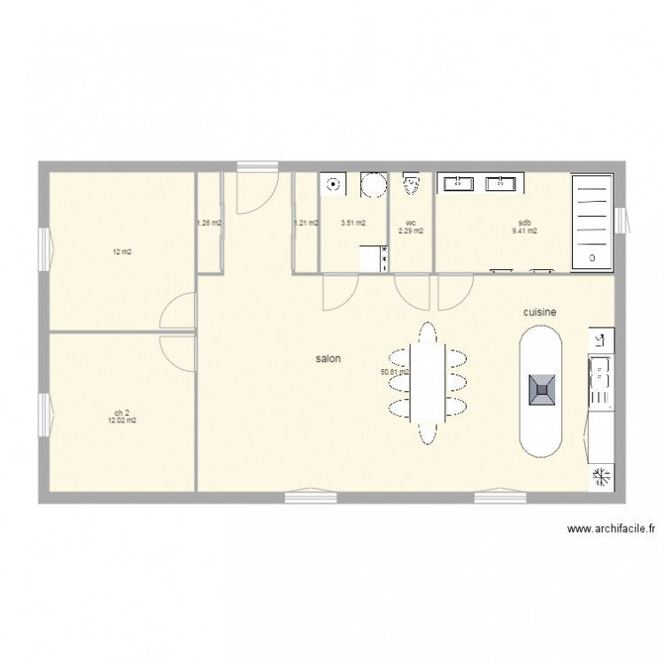 plan appartement 95 m2