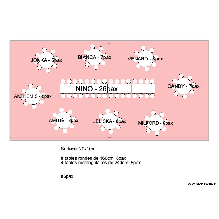 Fanny & Steve. Plan de 1 pièce et 200 m2