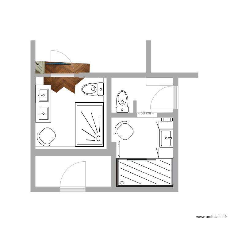 essai SdB 2eme N1. Plan de 0 pièce et 0 m2