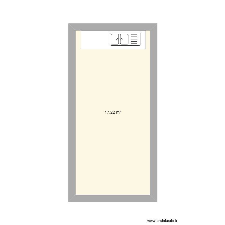 Am_cuisine. Plan de 1 pièce et 17 m2