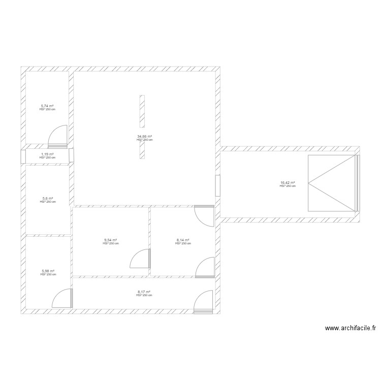 chantier clairval. Plan de 9 pièces et 95 m2