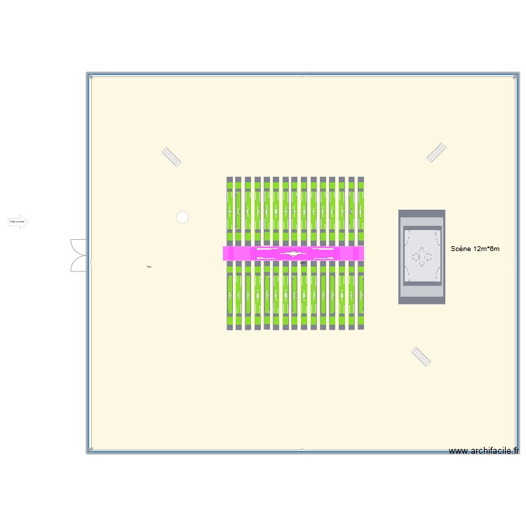 RNJ - Salle plénière V2. Plan de 1 pièce et -1734 m2