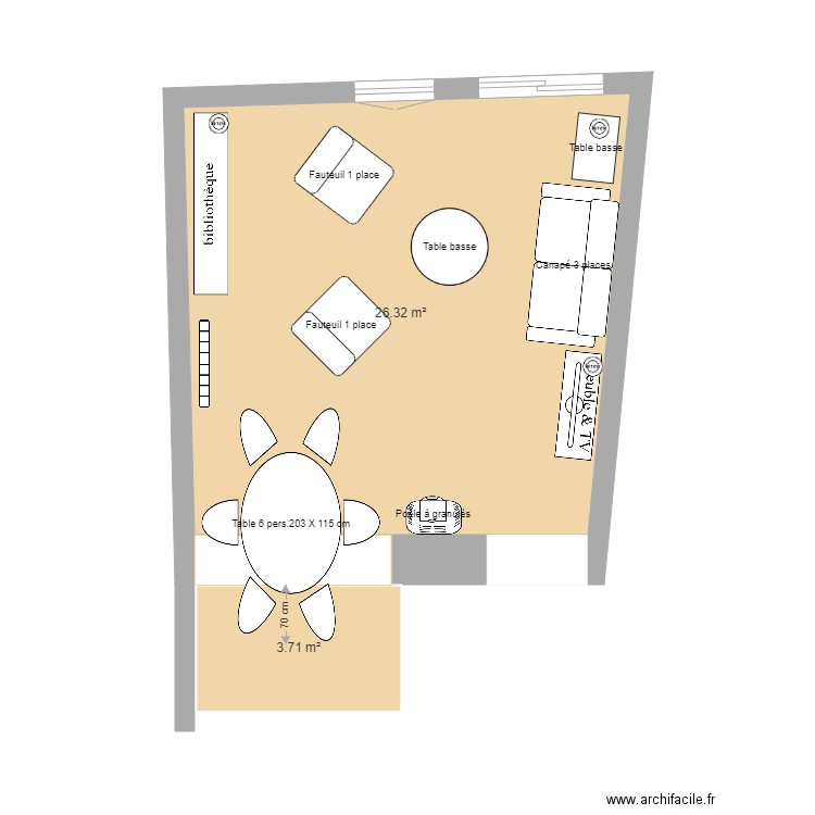 salon. Plan de 0 pièce et 0 m2