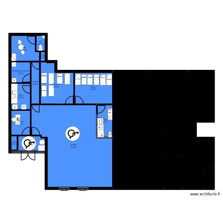 Mareuil les Meaux Projet black jr 1. Plan de 24 pièces et 226 m2