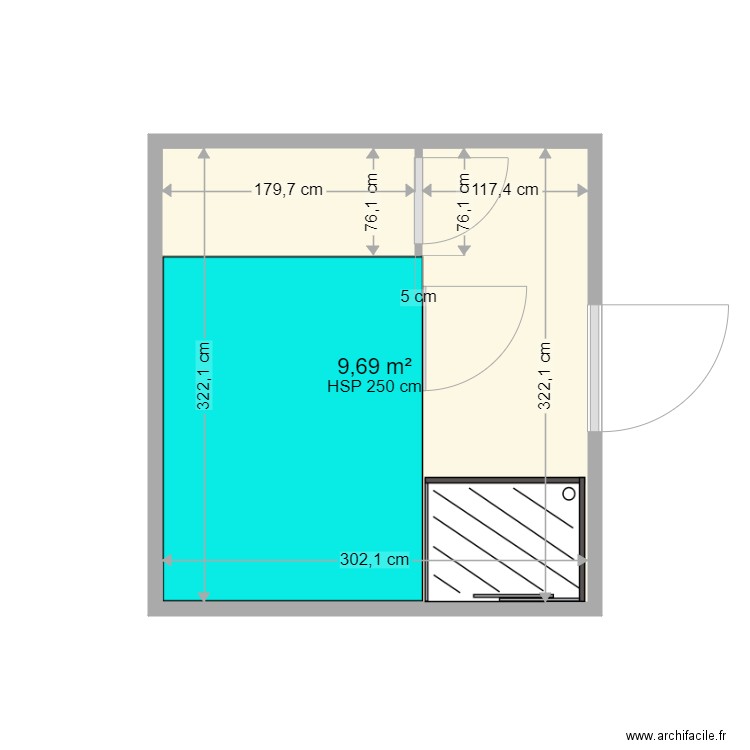 MOTTIER DUO 2 122021. Plan de 1 pièce et 10 m2