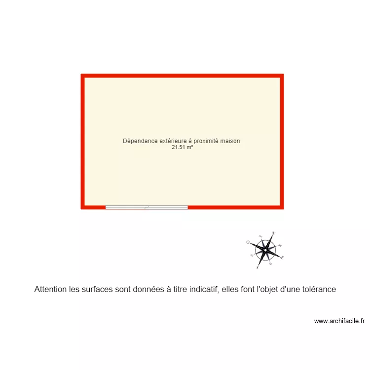 BI1731 DEPENDANCE PROCHE MAISON NON COTE . Plan de 