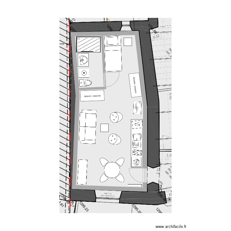 Studio - scénario 5. Plan de 0 pièce et 0 m2