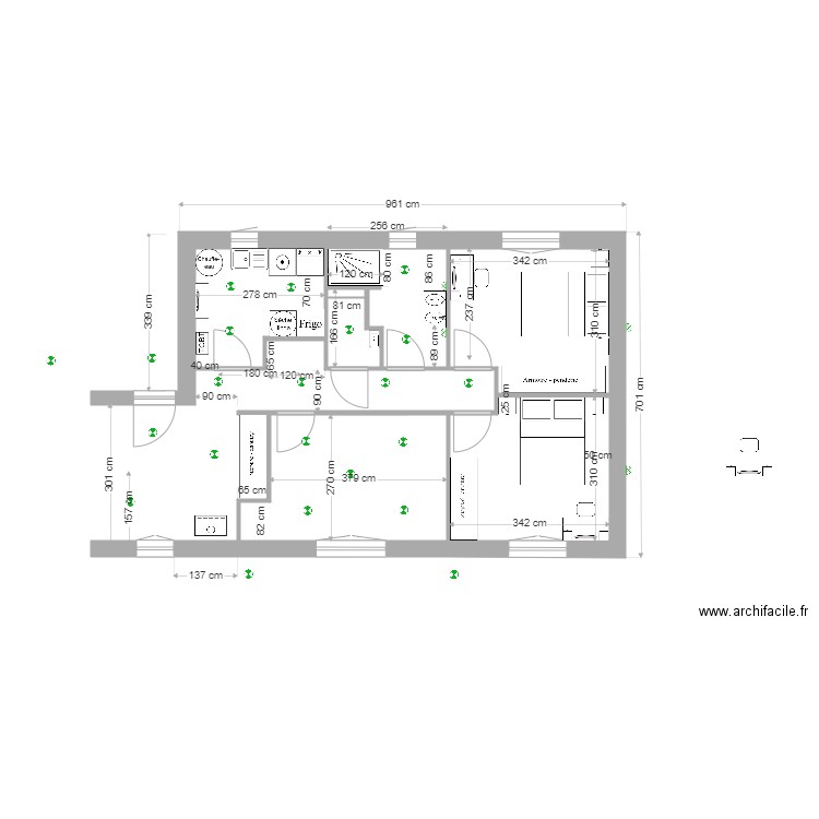 Guillaume Chambre 30 nov 2022 electricité G . Plan de 4 pièces et 33 m2