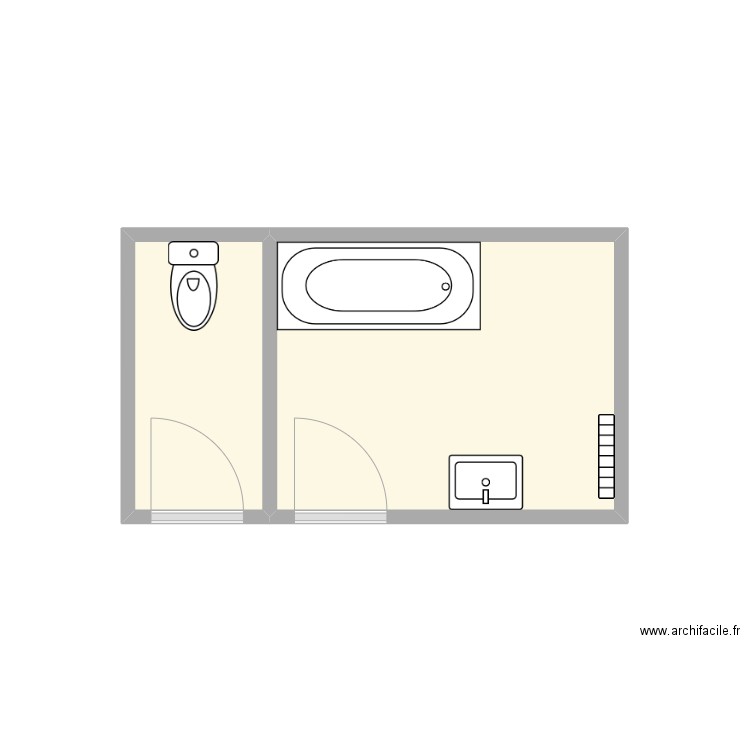 Sinet SDB existant - Plan 2 pièces 8 m2 dessiné par vero55