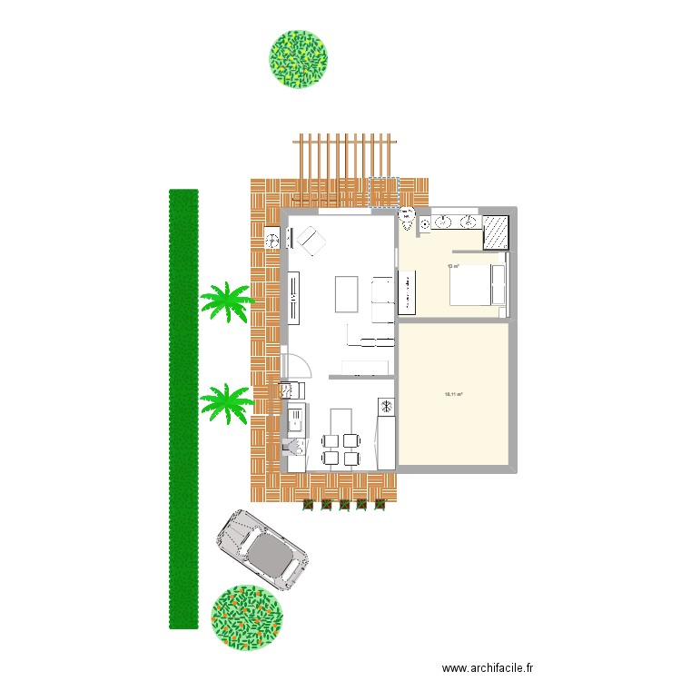 GILLESgarage. Plan de 2 pièces et 31 m2