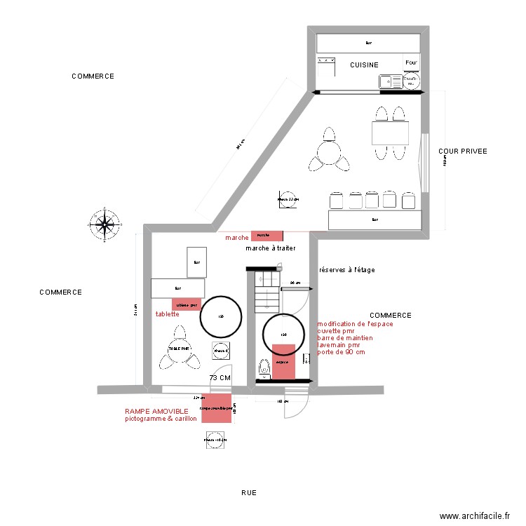 TELLE MERE TEL FILS TRAVAUX. Plan de 2 pièces et 58 m2