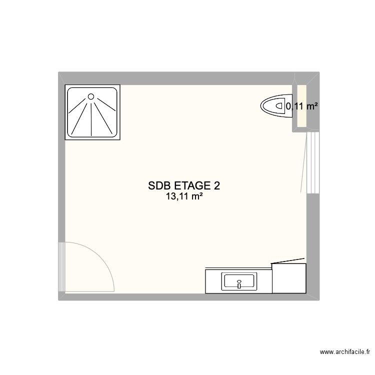Appartement Sylvain. Plan de 2 pièces et 13 m2