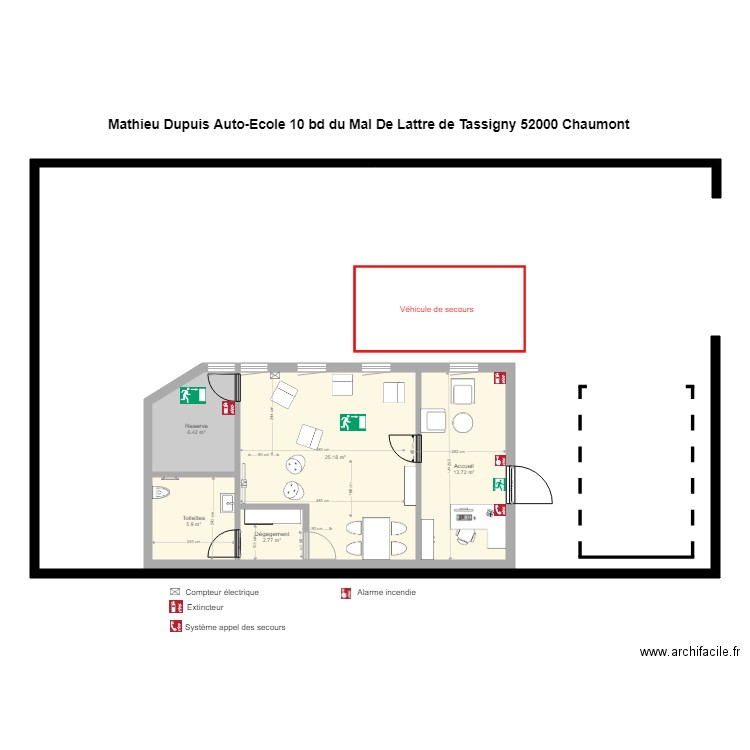 MDAutoécole incendie. Plan de 0 pièce et 0 m2