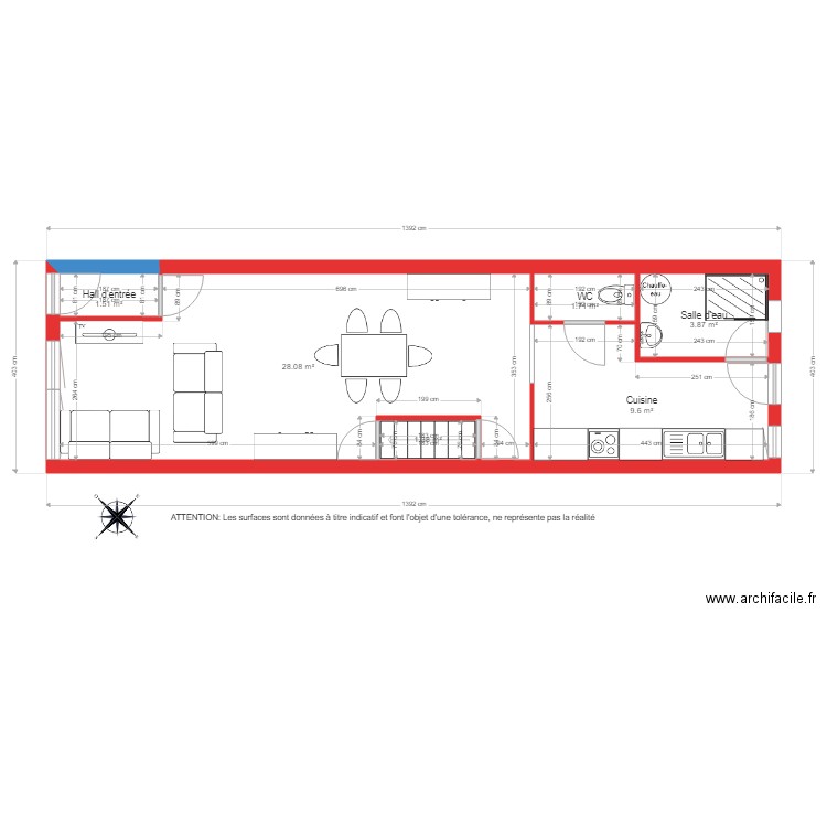 BI 1669 RDC coté. Plan de 0 pièce et 0 m2