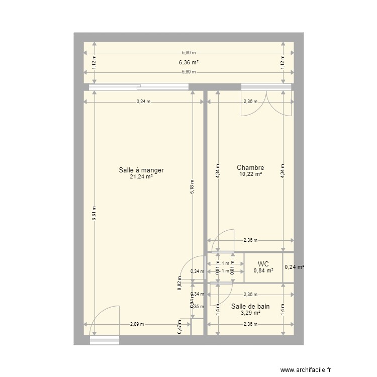 METTRAGE APPART ST HILAIRE. Plan de 0 pièce et 0 m2