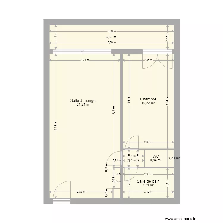 METTRAGE APPART ST HILAIRE. Plan de 