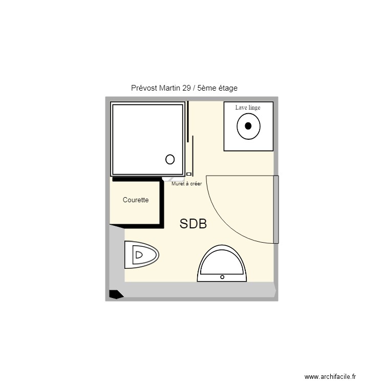 DE5102. Plan de 1 pièce et 4 m2