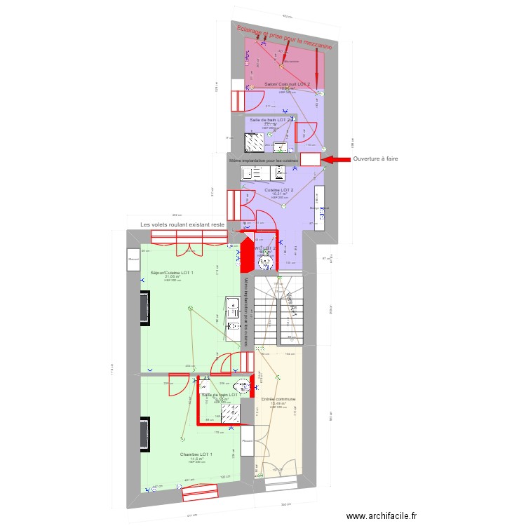 Martigné Ferchaud - Projet. Plan de 36 pièces et 304 m2