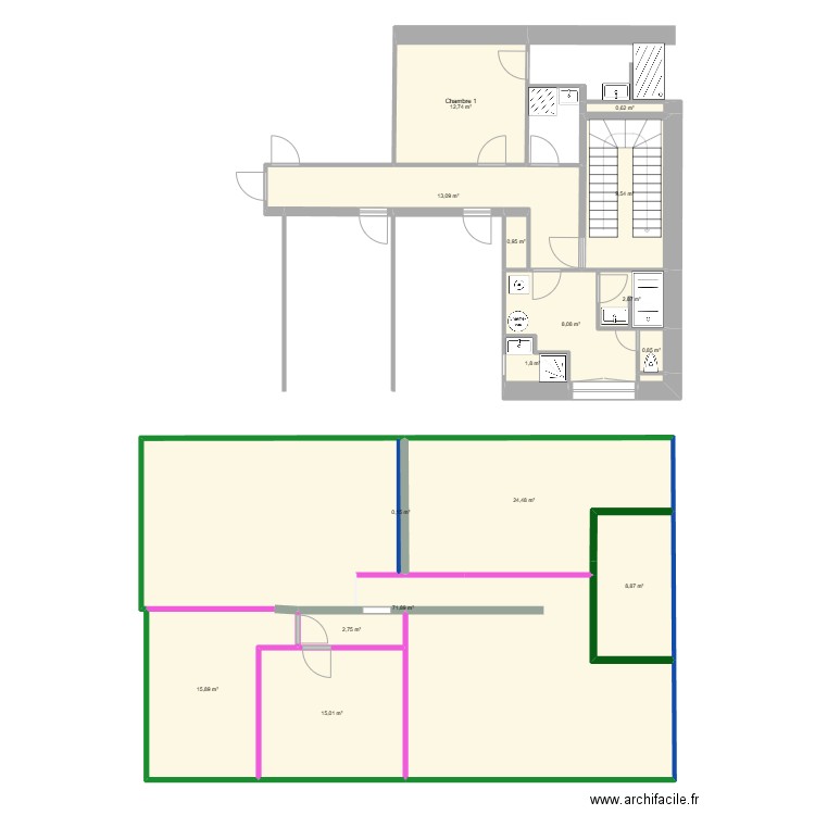 Foug 24 1er. Plan de 15 pièces et 140 m2