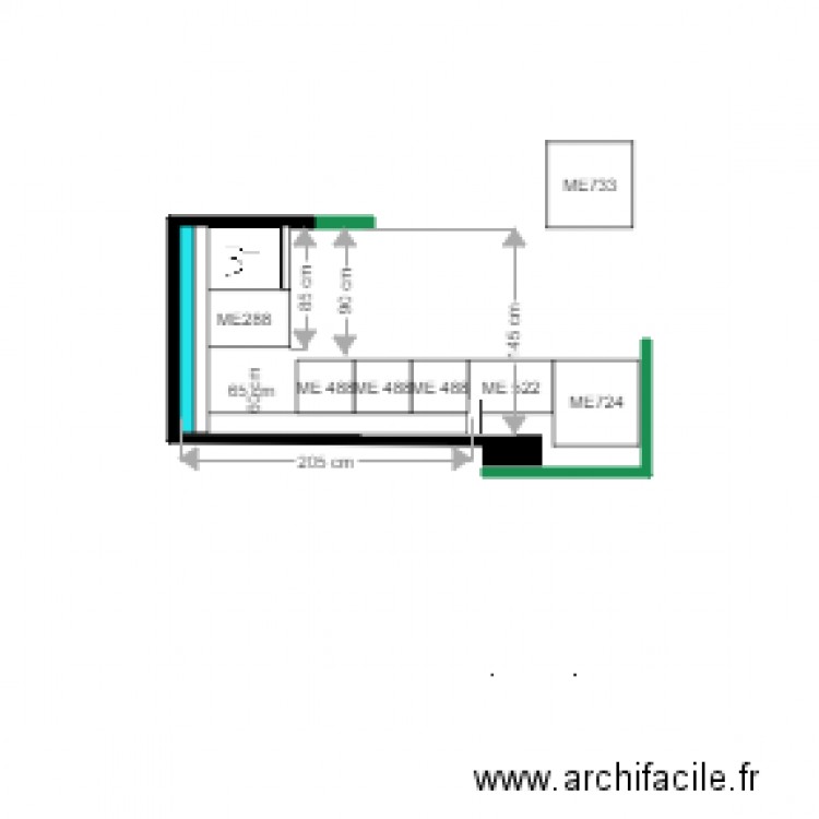 BOURET PROJET cuisine 2 bis implantation. Plan de 0 pièce et 0 m2