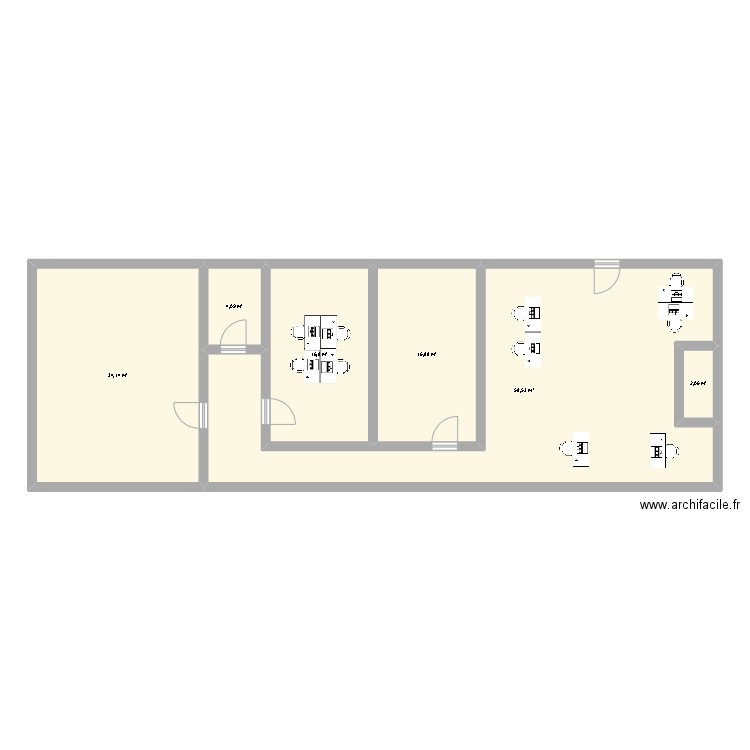 zone 4. Plan de 6 pièces et 133 m2