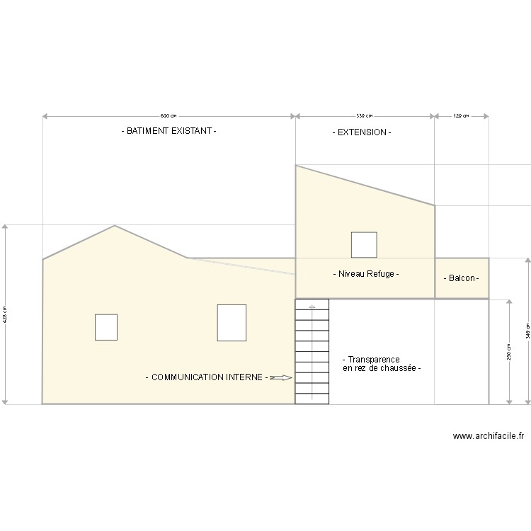 Brem CU ETAT FUTUR Facade ouest. Plan de 0 pièce et 0 m2