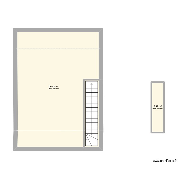 Clos Lot 1 Etage Meublé. Plan de 4 pièces et 43 m2