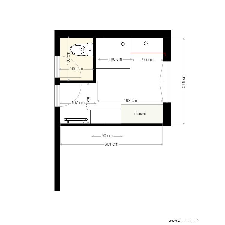 Bains WC Etage. Plan de 0 pièce et 0 m2