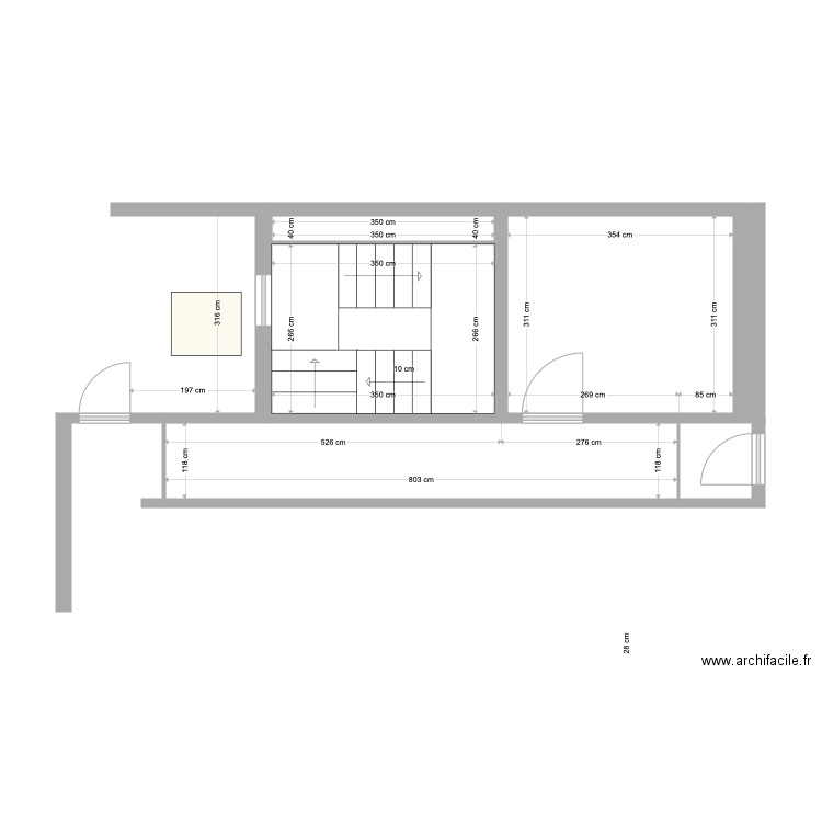 Escalier idée 2. Plan de 10 pièces et 76 m2