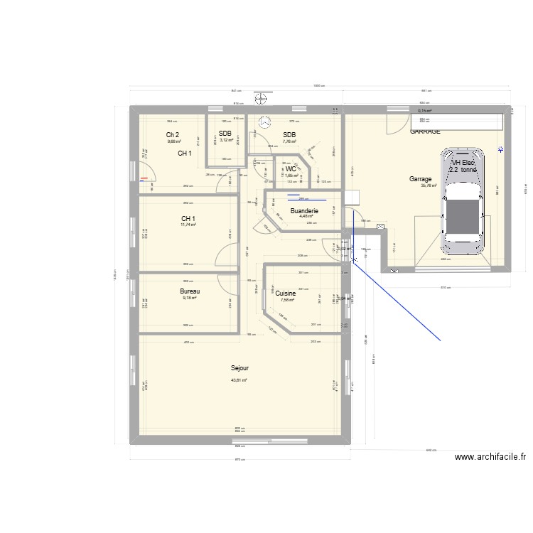 tour du crieu 25. Plan de 14 pièces et 135 m2