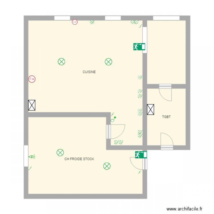 CUISINE CREPERIE 1. Plan de 4 pièces et 75 m2