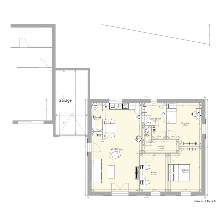 extension 84m2 1 rdc c. Plan de 0 pièce et 0 m2