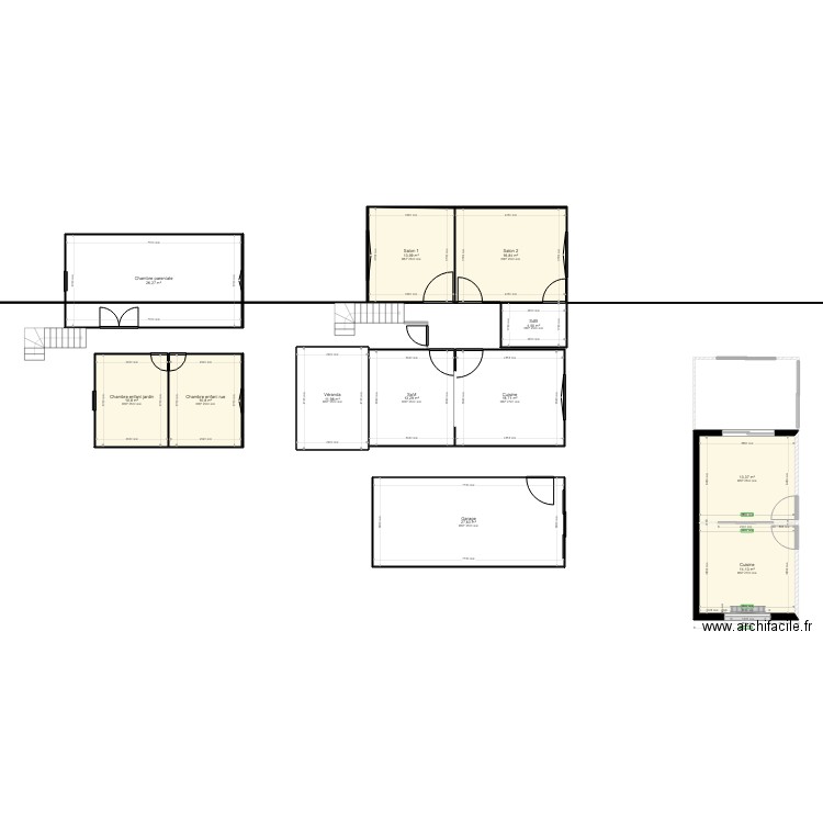 Bouvron2. Plan de 12 pièces et 180 m2