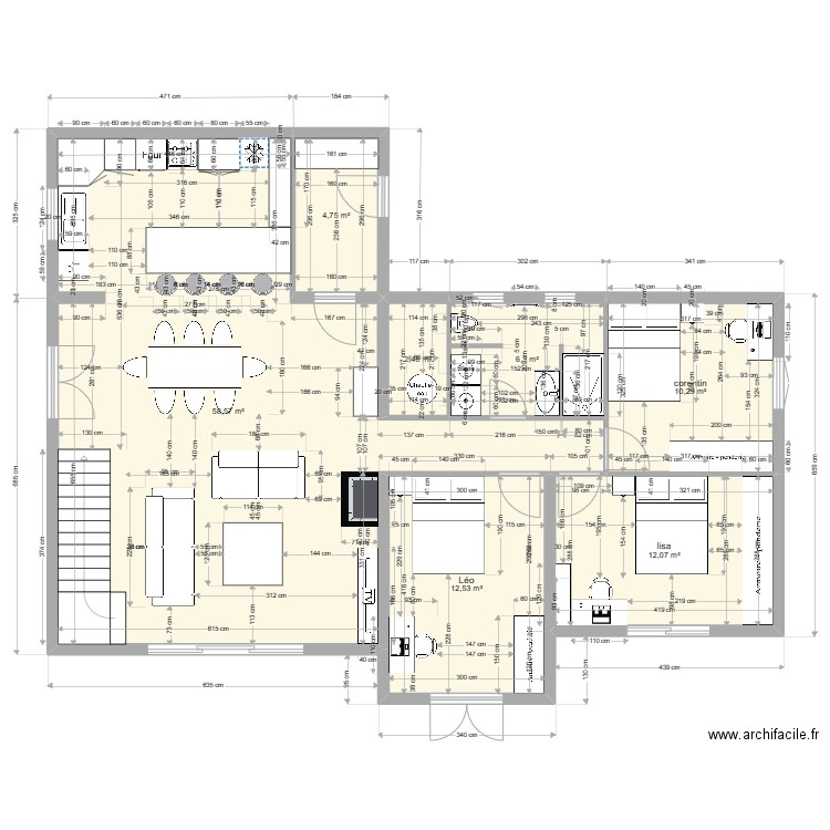 reno 2. Plan de 12 pièces et 185 m2