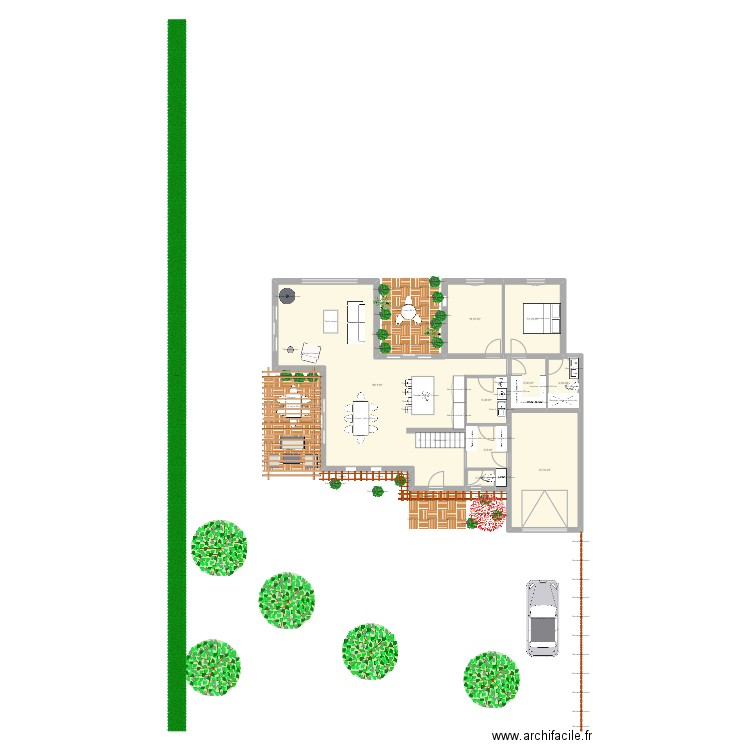 Odile et Jean-Max. Plan de 9 pièces et 134 m2