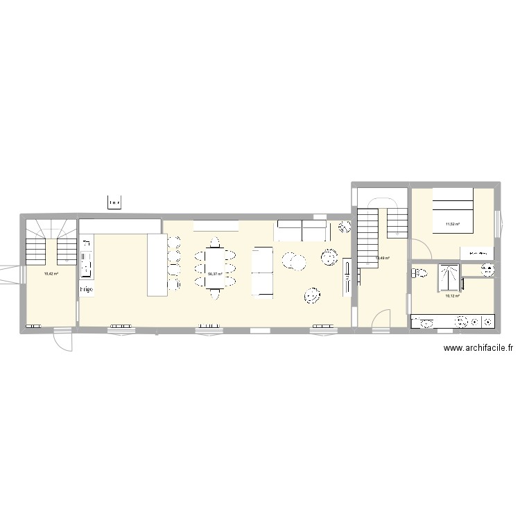 maison caisnes 4. Plan de 5 pièces et 102 m2