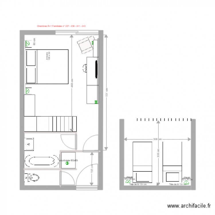 CHAMBRE TYPE B 5. Plan de 0 pièce et 0 m2