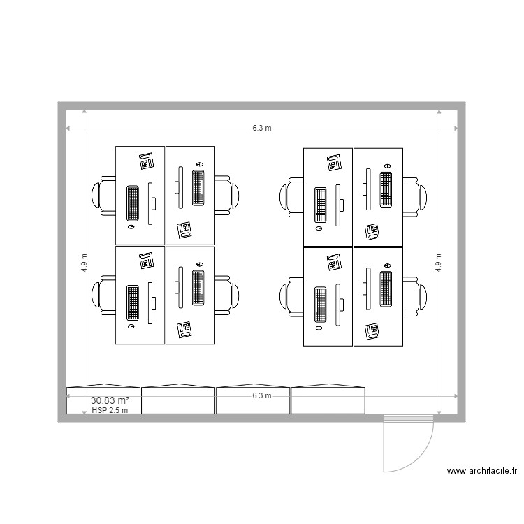 Bureau Massey 1m60. Plan de 0 pièce et 0 m2